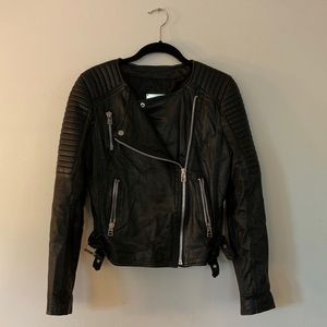 Mango Leather Motorcycle Jacket